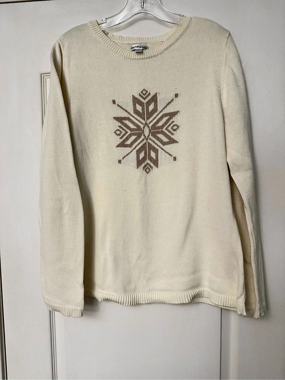 Croft&Barrow Snowflake Sweater in Cream Size XL Like New